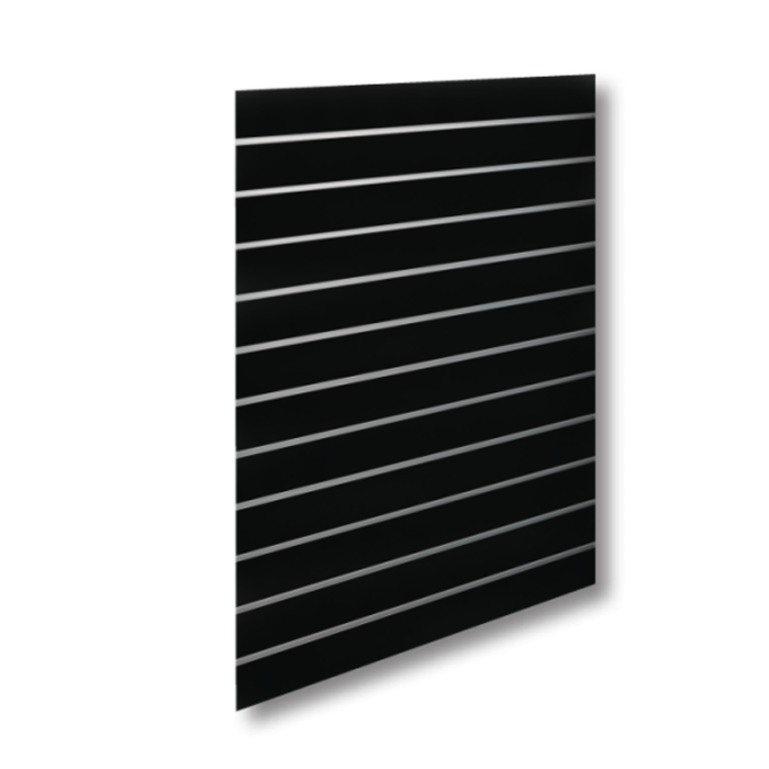 CS Rillepanel med alulister, sort, 11 spor, 120 x 120 cm.