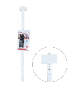 Display strips, med 12 kroge, inkl. holder, hvid, L41,5 cm