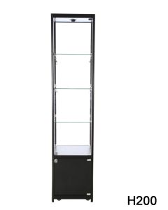 Vitrine H200 med underskab - sort- Venice