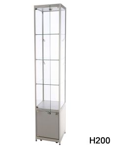 Vitrine H200 med underskab - alufarvet- Venice