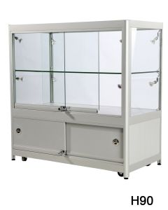 Vitrine H90 med underskab - alufarvet- Verona