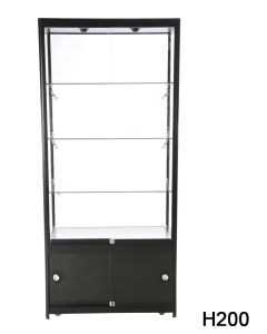 Vitrine H200 med underskab - sort- Verona