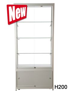 Vitrine H200 med underskab - alufarvet- Verona