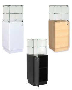 Vitrine m/ skab - Slimline. Vitrineskab