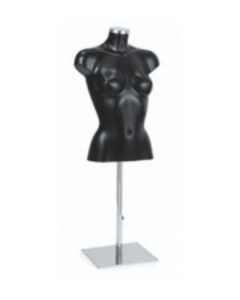 Fod til torso, teleskopisk, lav, krom, firkantet plade, H20-55 cm, Elite torso (Serie 5200)