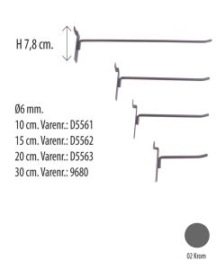 Varekrog - Krom - t/ rillepanel - Sælges i pak a 10 stk. . Vælg længde