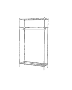 Garderobe Reol - TUBO (B 122 x D 46 x H 220 cm.) - Krom